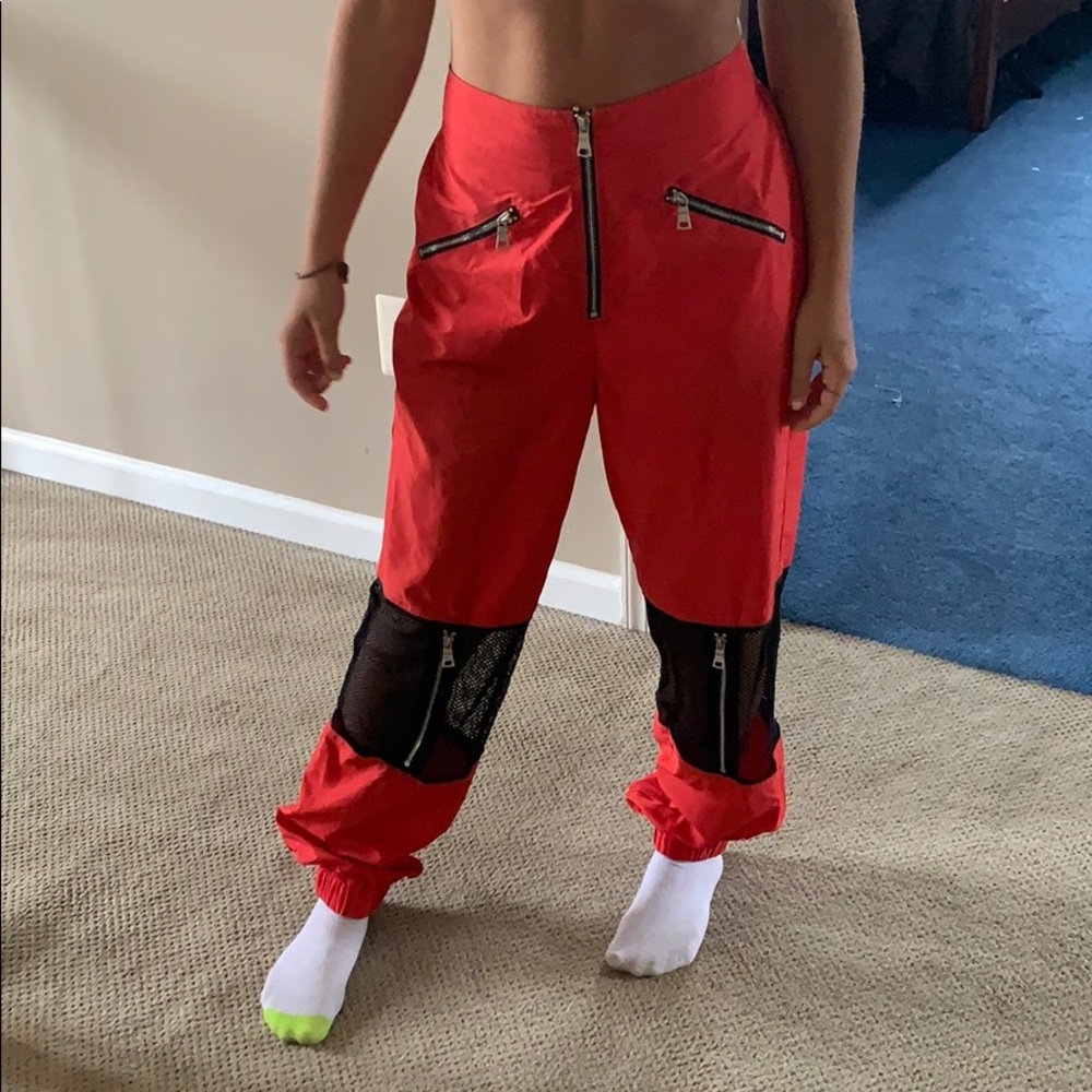 I.AM.GIA red parachute pants